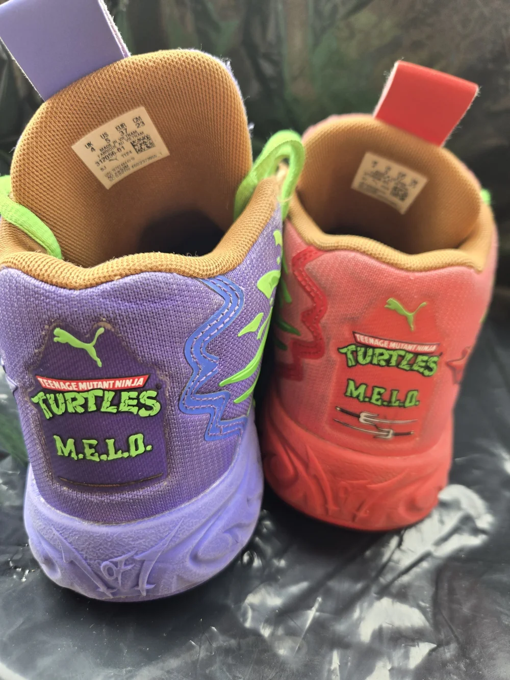Kids Neon Green Red & Purple Lace-Up Athletic Shoes